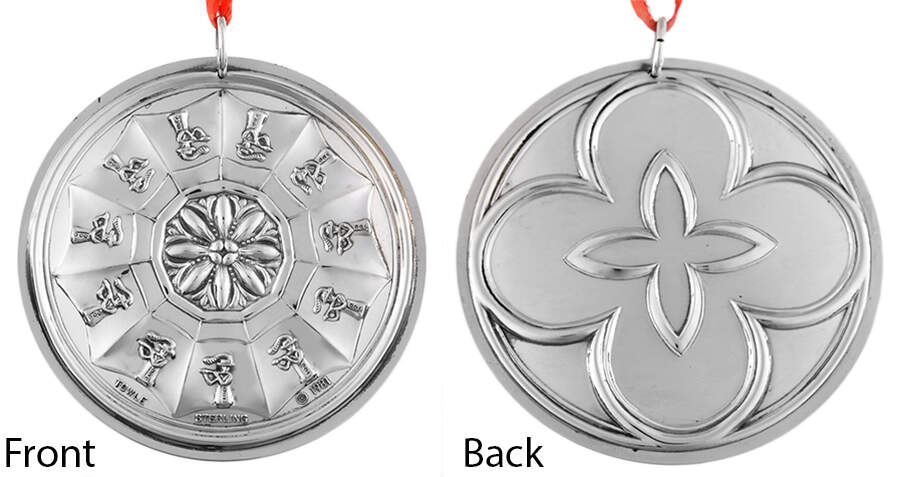 Twelve Days of Christmas-Medallion 11 Pipers Piping - No Box by Towle Silver-1