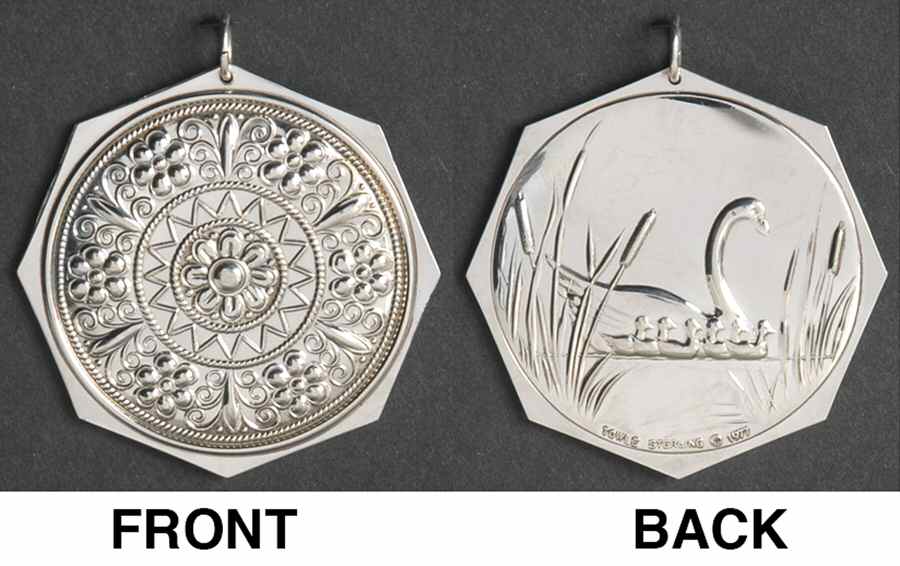 Twelve Days of Christmas-Medallion 7 Swans A Swimming - Boxed by Towle Silver-1