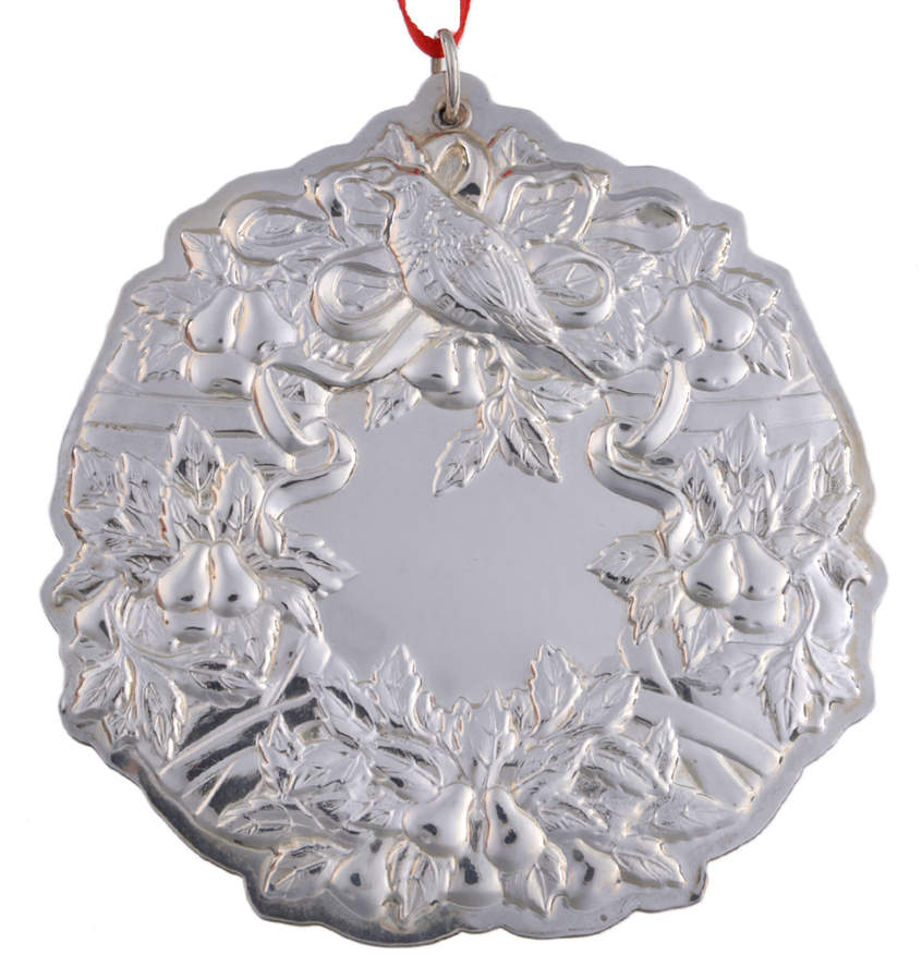 Twelve Days of Christmas Wreaths Partridge In A Pear Tree - No Box by Towle Silver-1