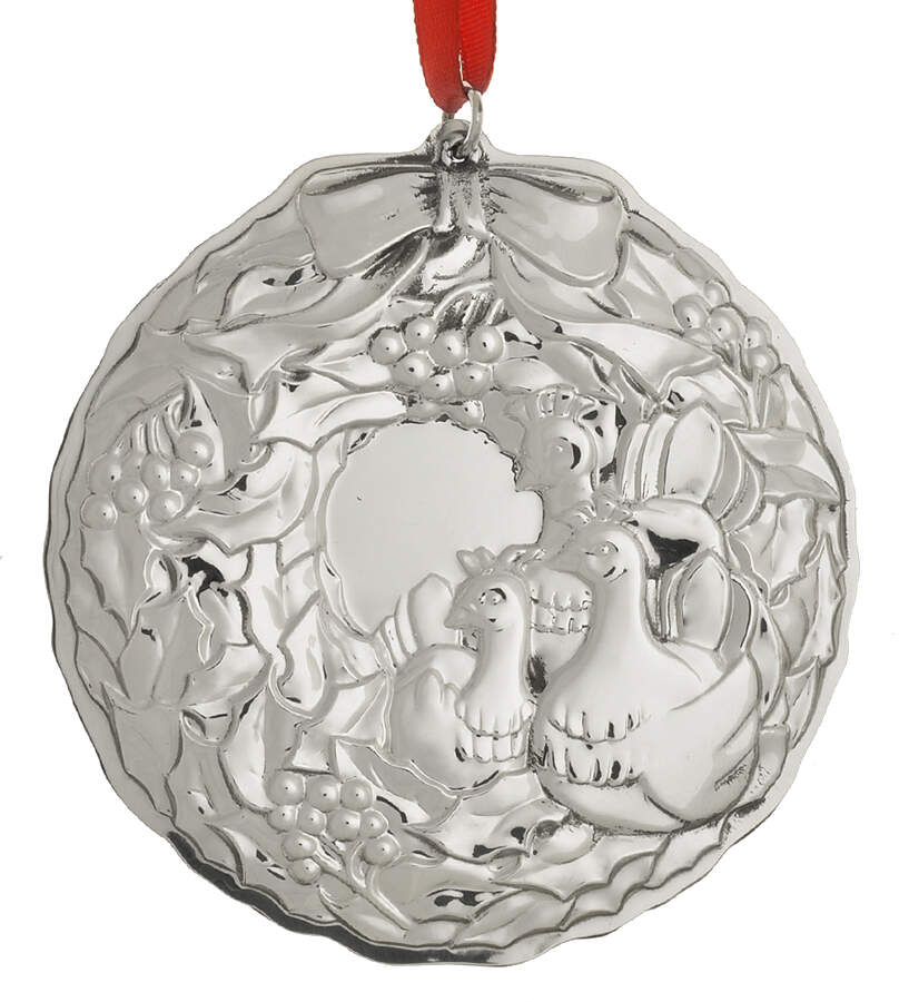 Twelve Days of Christmas Wreaths 3 French Hens - No Box by Towle Silver-1