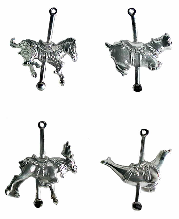 Carousel Ornaments Carousel Animals - Boxed Set Of 4 - Boxed by Towle Silver-1