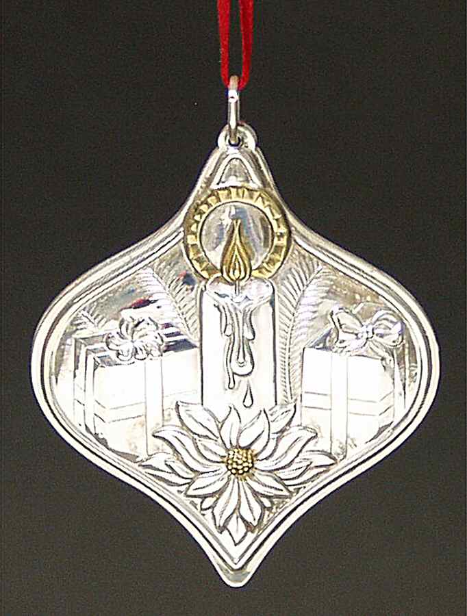 Towle Christmas Ornament Gold Accent Poinsettia - Boxed by Towle Silver-1