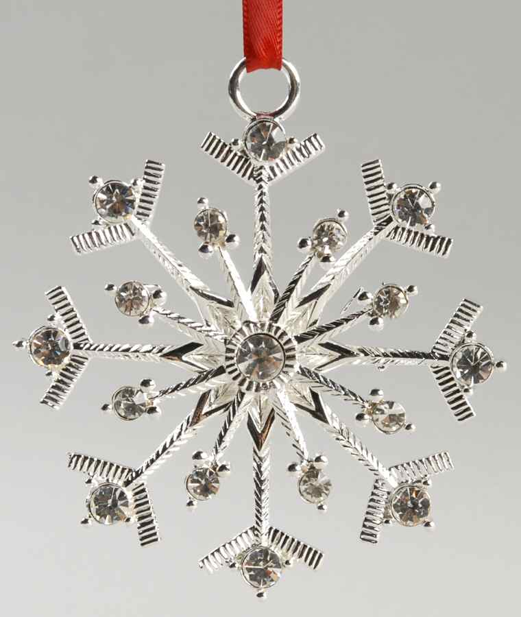 Towle Christmas Ornament Snowflake W/ Crystals - Boxed by Towle Silver-1