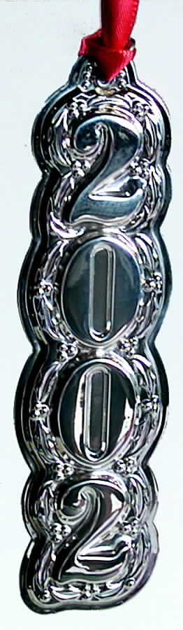Millennium-Ornament "2002" Numbers - Boxed by Towle Silver-1