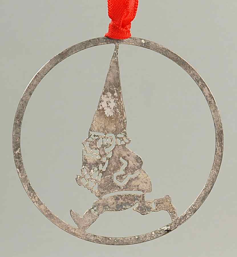 Gnome-Christmas Ornament Running Gnome - Boxed by Towle Silver-1