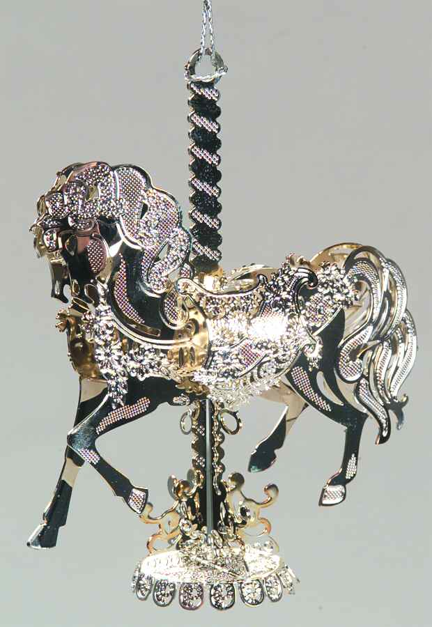Filigree Christmas Ornament Carousel Horse - Boxed by Towle Silver-1