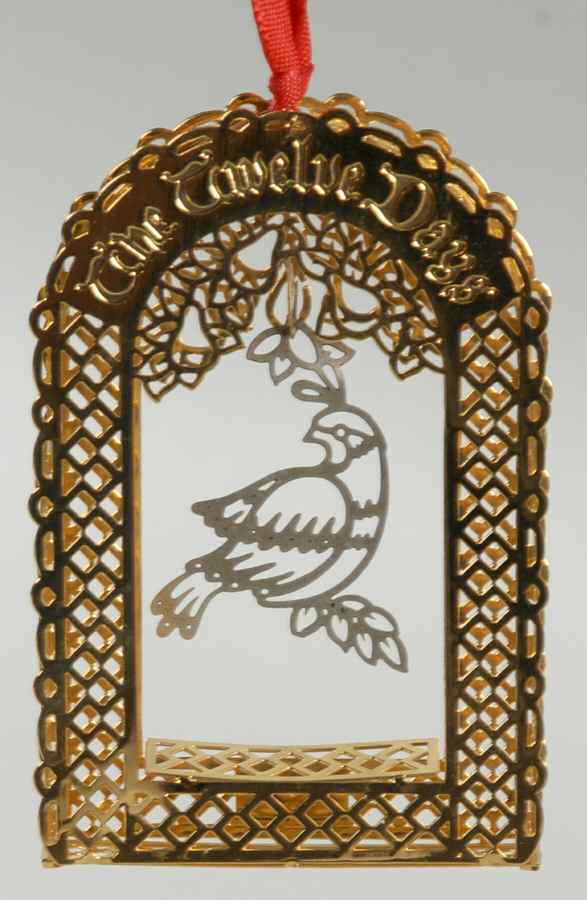 Filigree Christmas Ornament Partridge - Boxed by Towle Silver-1