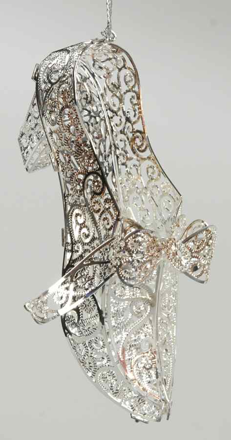 Filigree Christmas Ornament Ladys Shoe - Boxed by Towle Silver-1