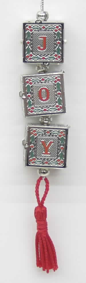 Building Block Ornaments Joy Blocks - Boxed by Towle Silver-1