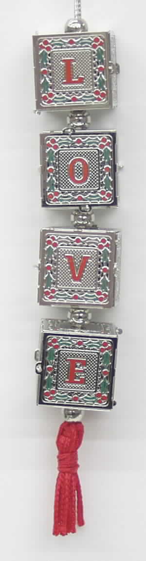Building Block Ornaments Love Blocks - Boxed by Towle Silver-1
