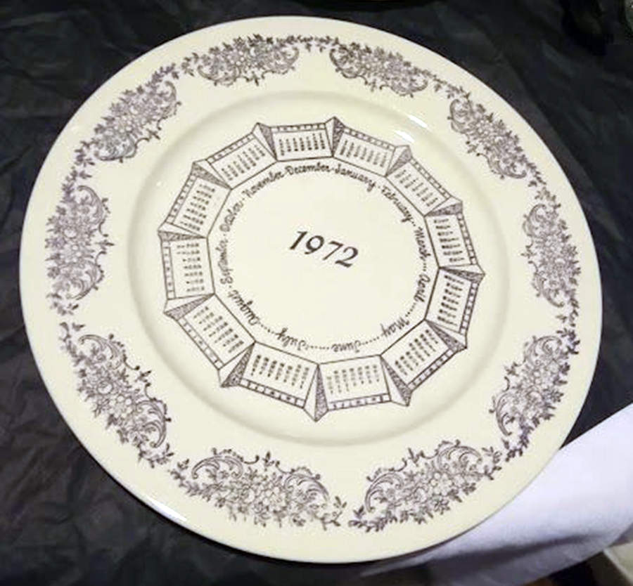 Calendar Plate 1972 - No Box by Taylor, Smith & Taylor (Ts&T)-1