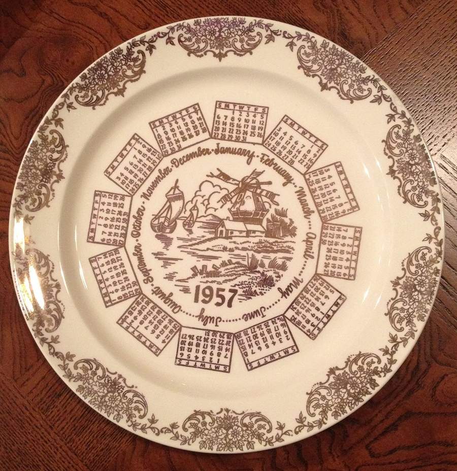 Calendar Plate 1957 - No Box by Taylor, Smith & Taylor (Ts&T)-1