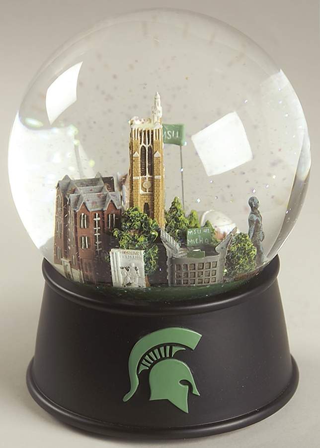 College Campus Snowglobe Michigan State University - Boxed by Three Jays Imports-1