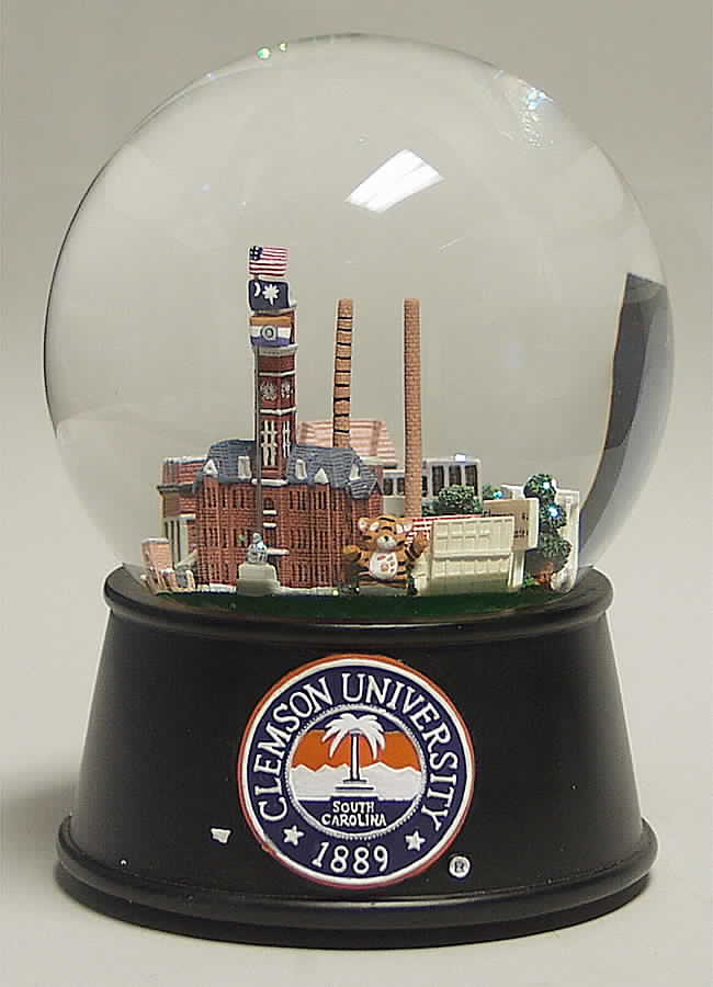 College Campus Snowglobe Clemson University - Boxed by Three Jays Imports-1