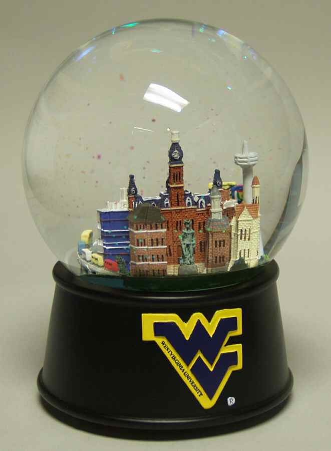 College Campus Snowglobe West Virginia University - Boxed by Three Jays Imports-1