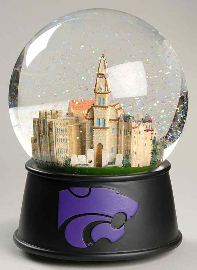 College Campus Snowglobe Kansas State University - Boxed by Three Jays Imports-1