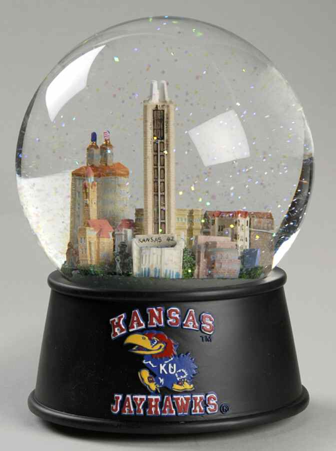 College Campus Snowglobe Kansas University - No Box by Three Jays Imports-1