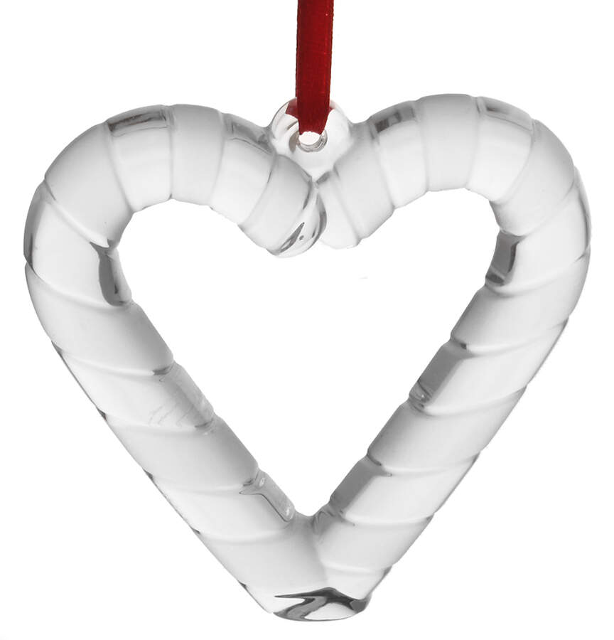 Tiffany & Co Crystal Ornament Candy Cane Heart Shape - Boxed by Tiffany-1