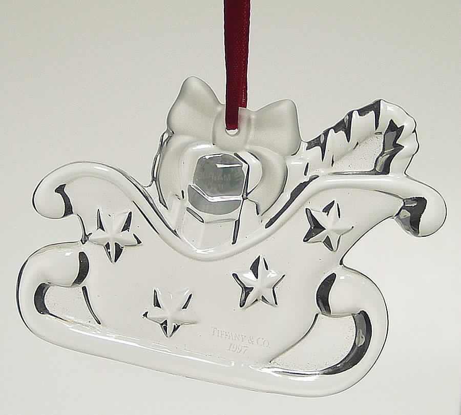 Tiffany & Co Crystal Ornament Sleigh With Stars - Boxed by Tiffany-1