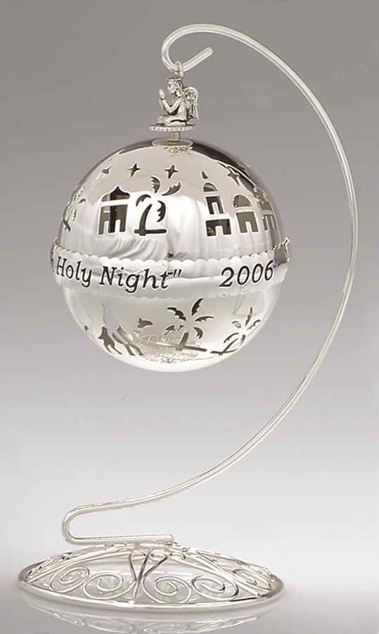 Annual Musical Ball Ornament Oh Holy Night-2006 - Boxed by Towle Silver-1