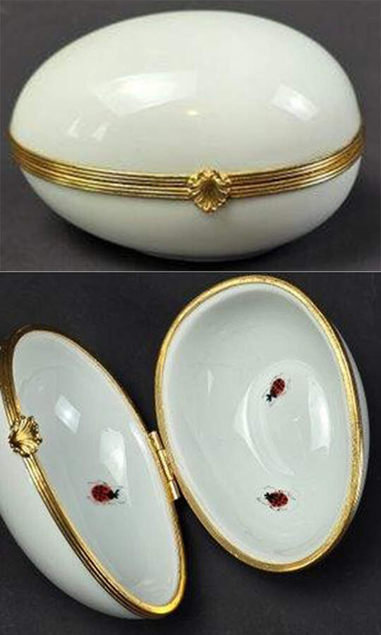 Tiffany & Co China Giftware White & Gold Egg Box-Inside Lady Bugs - No Box by Tiffany-1