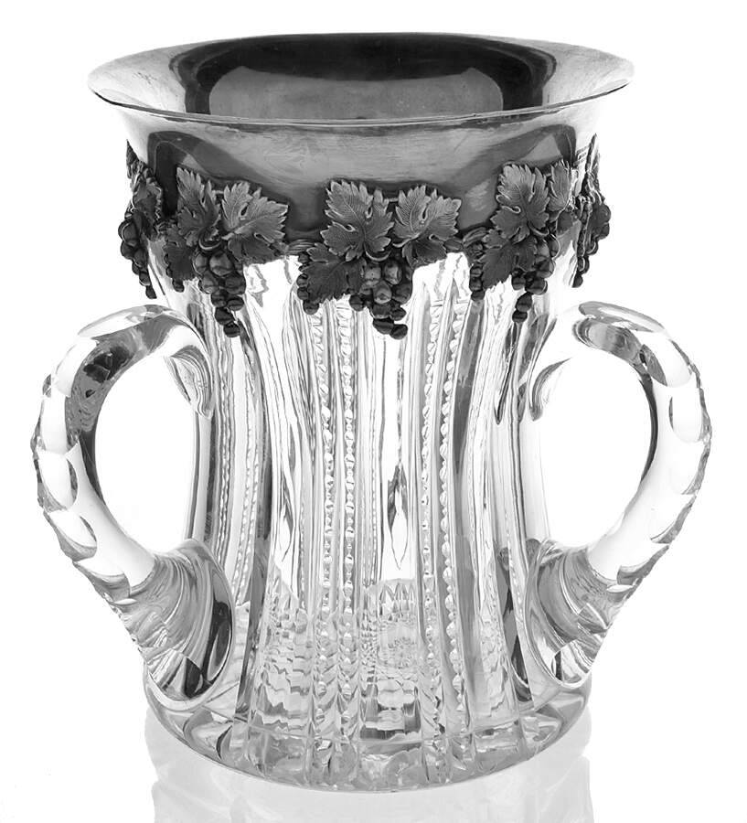 Tiffany & Co Crystal Giftware Loving Cup With Sterling Band-Mns Mono - No Box by Tiffany-1
