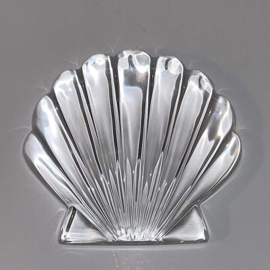Tiffany & Co Crystal Giftware Scallop Shell Paperweight - Boxed by Tiffany-1