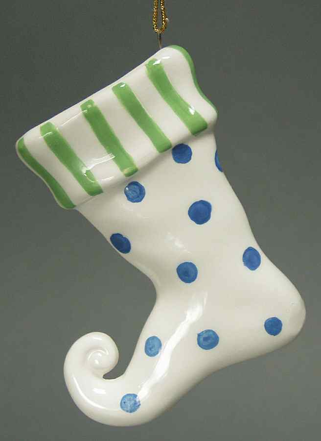 Transpac Ornaments Stocking Stuffer-White/Blue Dots - No Box by Transpac Imports Inc-1