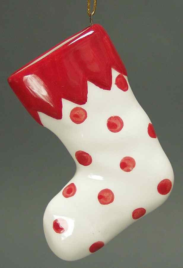 Transpac Ornaments Stocking Stuffer-White/ Red Dots - No Box by Transpac Imports Inc-1
