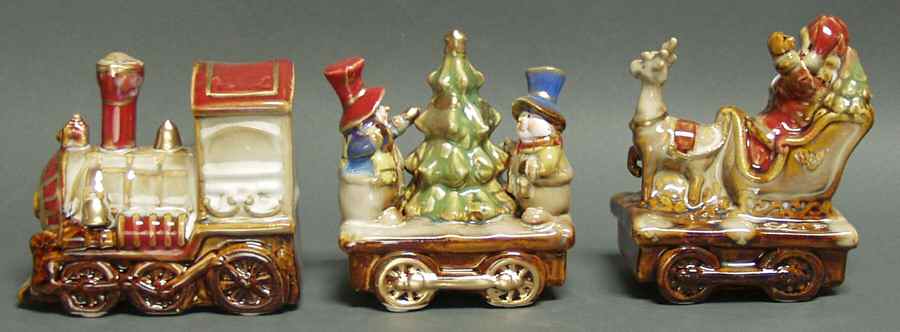 Holiday Giftware Small Holiday Train Set Of 3 - Boxed by Transpac Imports Inc-1