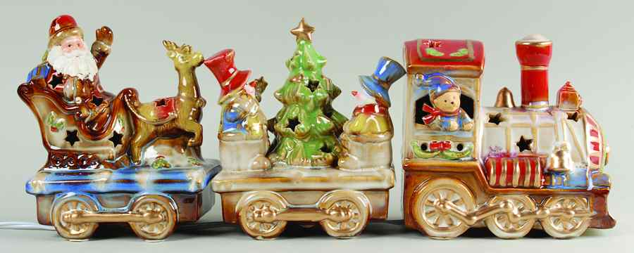 Holiday Giftware Holiday Train Set Of 3 - Boxed by Transpac Imports Inc-1