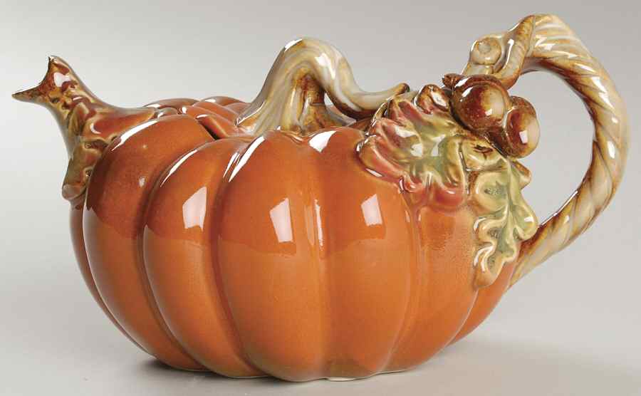 Fall & Harvest Collection Pumpkin Teapot - Boxed by Transpac Imports Inc-1