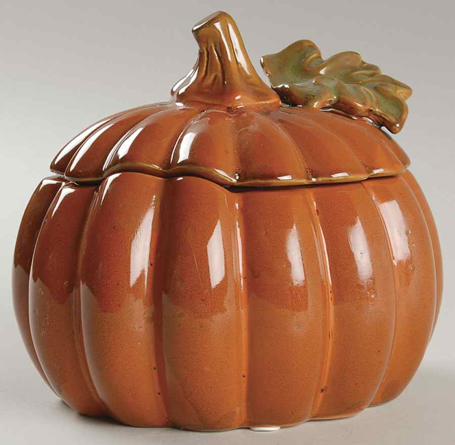 Fall & Harvest Collection Pumpkin W/ Lid-Medium - No Box by Transpac Imports Inc-1