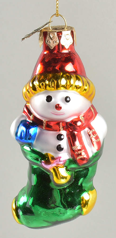 Museum Series Snowman In Green Stocking - No Box by Thomas Pacconi-1