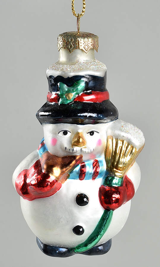 Museum Series Snowman W/ Broom Blue Mittens - No Box by Thomas Pacconi-1