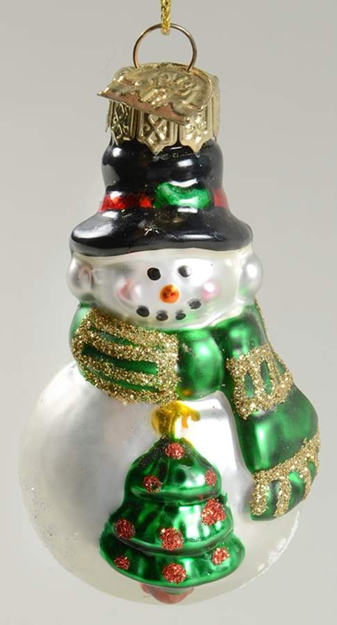 Museum Series Snowman With Green Scarve And Tree - No Box by Thomas Pacconi-1