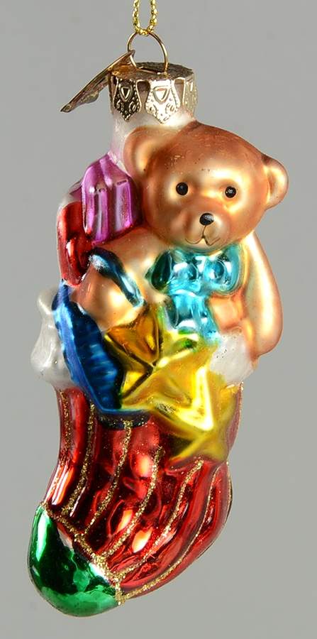 Museum Series Christmas Stocking With Teddy Bear - No Box by Thomas Pacconi-1