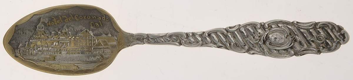 Souvenir Spoons Hotel Del Coronado-California - No Box-California Motif 1 by Towle Silver-1