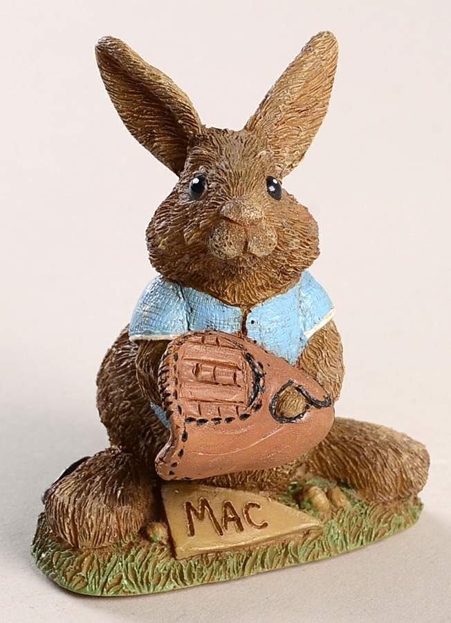 Wolfe Tracks Mac-Rabbit With Baseball Mitt - No Box by Tim Wolfe Sculpture-1