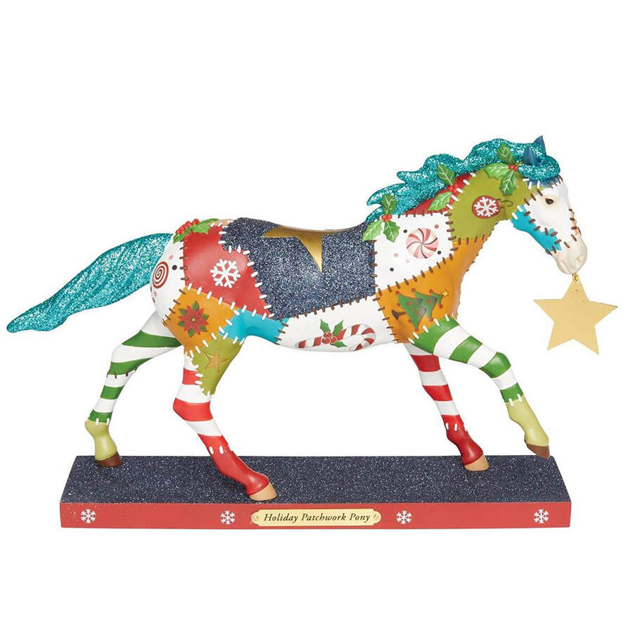 Holiday Ponies Holiday Patchwork Pony - No Box by Trail of Painted Ponies-1