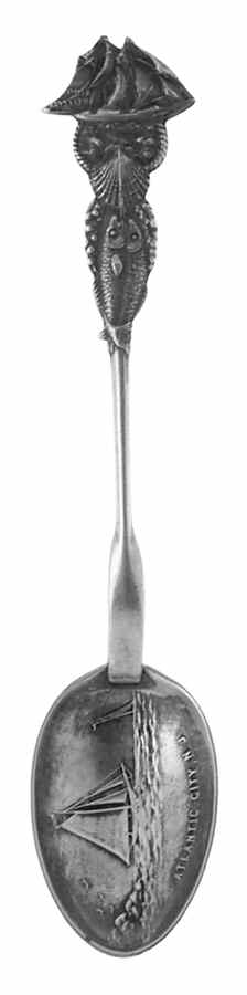 New Jersey Souvenir Spoons Atlantic City - No Box by Unknown Mfg Silver-1