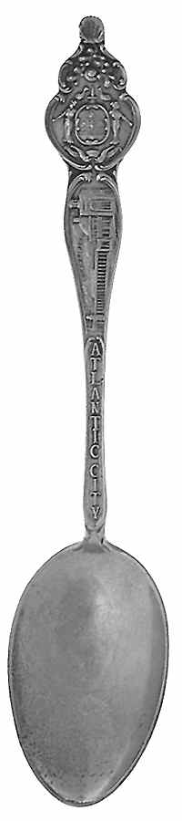 New Jersey Souvenir Spoons Atlantic City - No Box by Unknown Mfg Silver-1