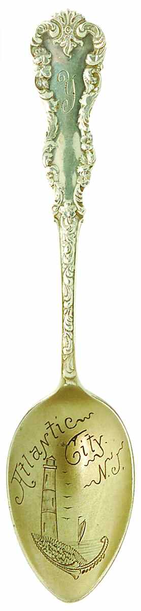 New Jersey Souvenir Spoons Atlantic City - No Box by Unknown Mfg Silver-1
