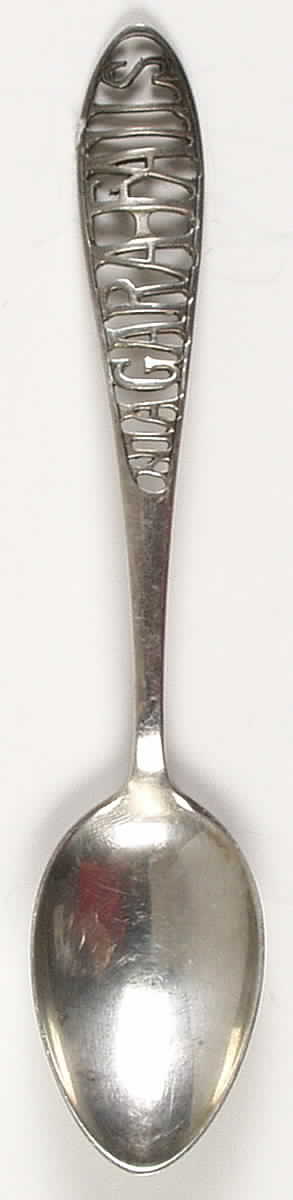 New York Souvenir Spoon Niagara Falls On Handle - No Box by Unknown Mfg Silver-1