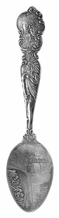 New York Souvenir Spoon Niagra Falls - No Box by Unknown Mfg Silver-1