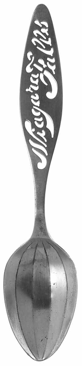 New York Souvenir Spoon Niagara Falls - Cut Out - No Box by Unknown Mfg Silver-1