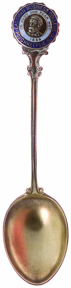 New York Souvenir Spoon Eastmen Business College - No Box by Unknown Mfg Silver-1