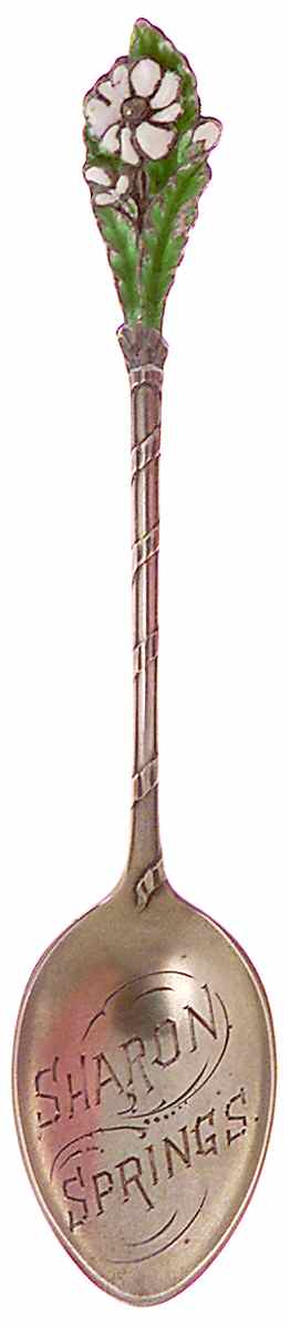 New York Souvenir Spoon Sharon Springs - No Box by Unknown Mfg Silver-1