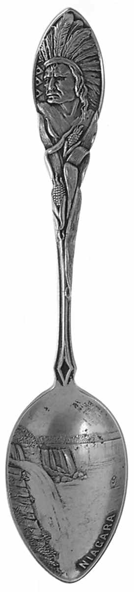 New York Souvenir Spoon Indian Handle - No Box by Unknown Mfg Silver-1