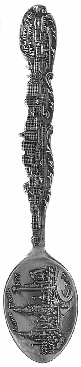 New York Souvenir Spoon Luna Park, New York - No Box by Unknown Mfg Silver-1